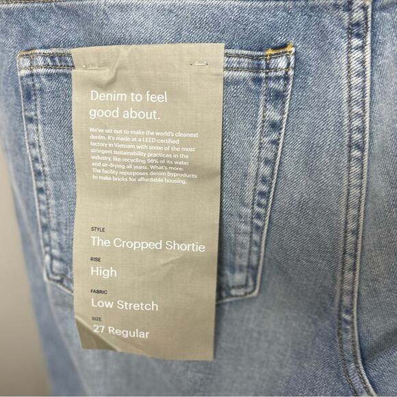 Everlane High Rise Cheeky Jean, Cropped, Casual, Weekend, Brunch 27R NEW - Picture 13 of 14